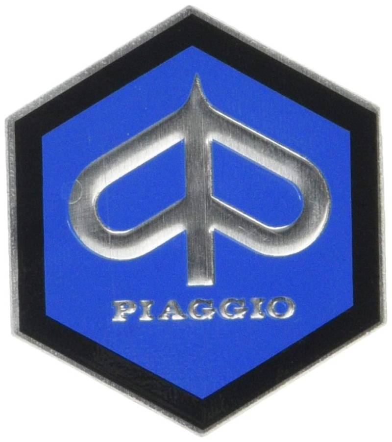 Emblem Piaggio Hexagon Cascade for Vespa Sprint Rally etc – Aluminium, 49x43 mm von RMS