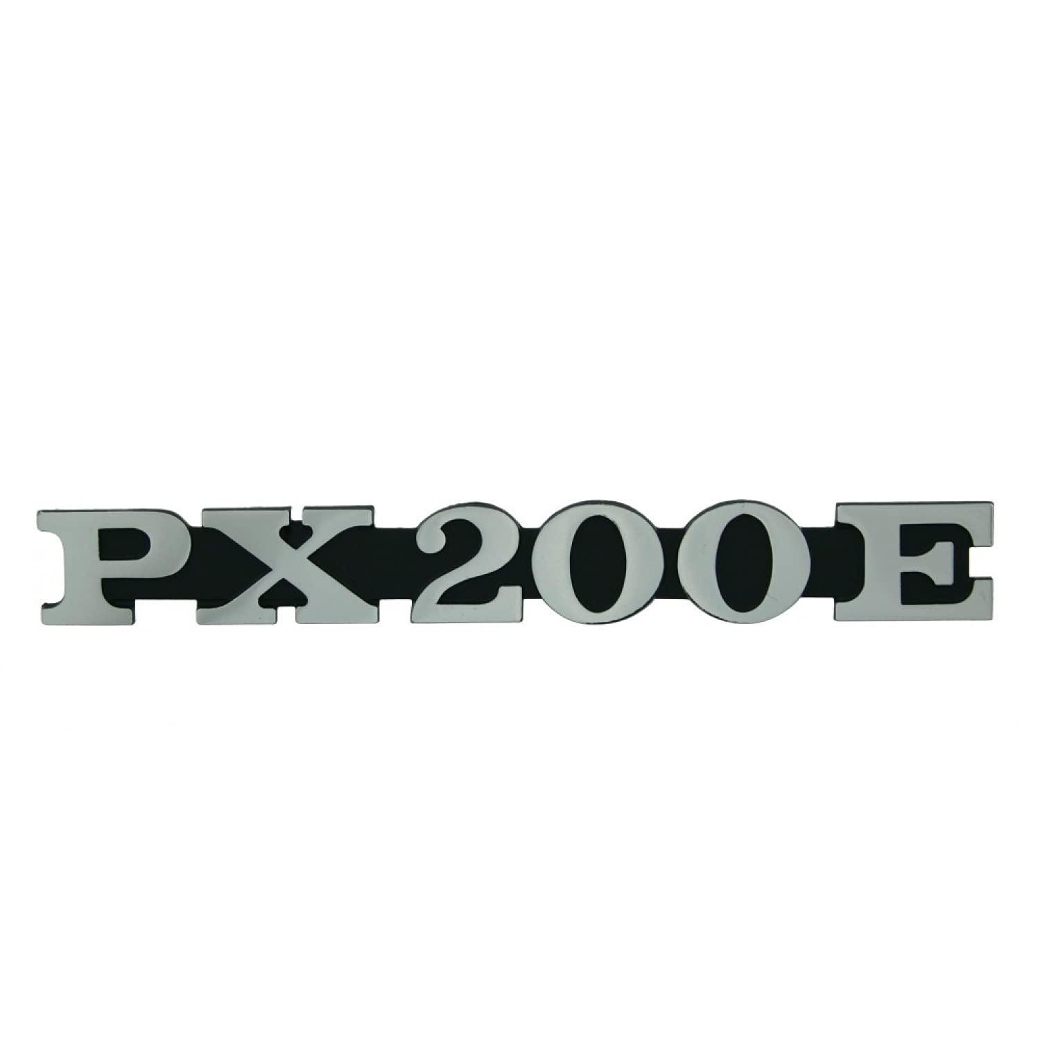 RMS 4251212401802 Emblem/Schriftzug 'PX 200 E' für Vespa Seitenhaube PX 200, 2 Pins 162x20mm Lochabstand 105mm von RMS