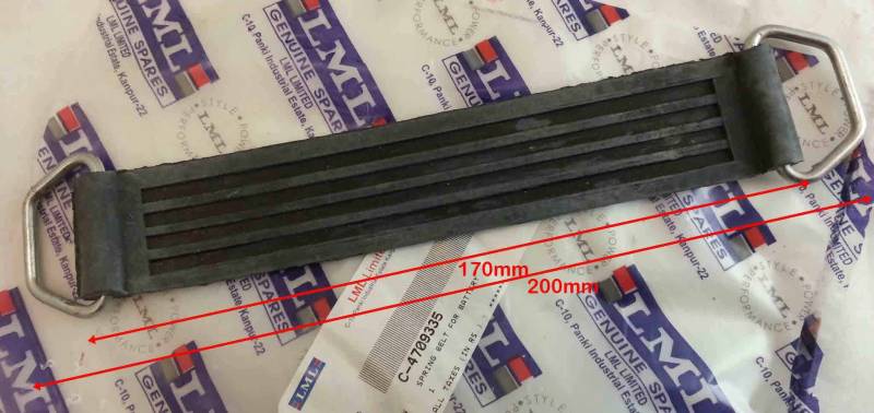 RMS C-4709335 Elastischer Gummigurt zur Batterie-Befestigung für LML Star 2/4 t 125/150/151/200 und Piaggio PX von RMS