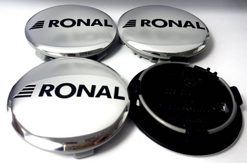 4X Original Ronal 64mm Nabendeckel Nabenkappe Hochglanz Poliert Center Cap Deckel Felgendeckel von Ronal