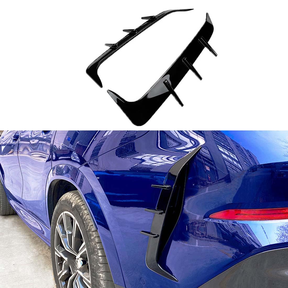 Auto-Heckstoßstangen-Splitter-Spoiler für BMW X6 G06 xDrive40d 2020-2023, Spoiler-Lippenflügel-Diffusor, seitliche Entlüftung von ROBAUN