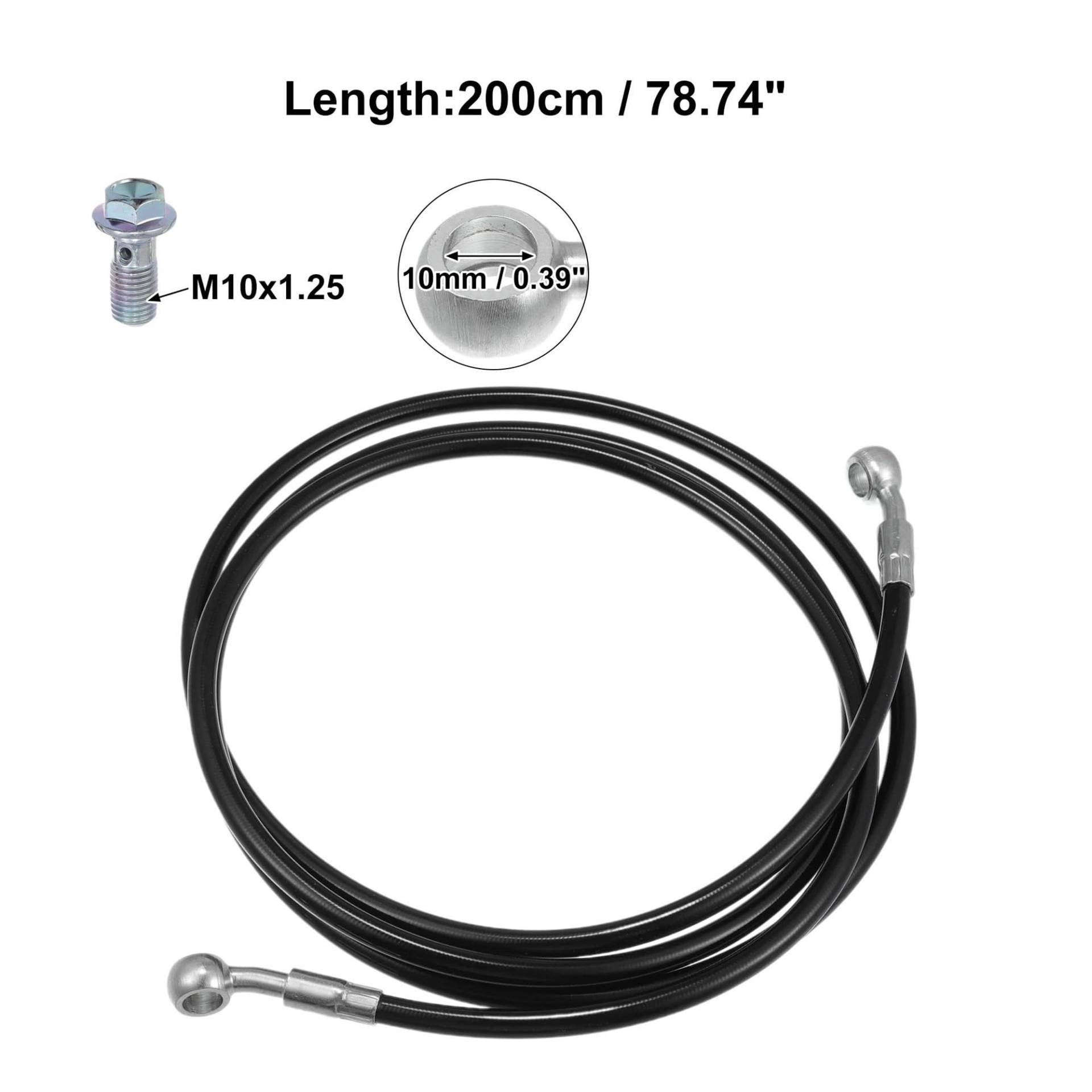 ROBAUN 1 Set 30/50/60/80/90/100/110/150/180/200/220cm Brems Schlauch Motorrad Hydraulische Bremse Bike Linie Öl Schlauch Rohr(200cm) von ROBAUN