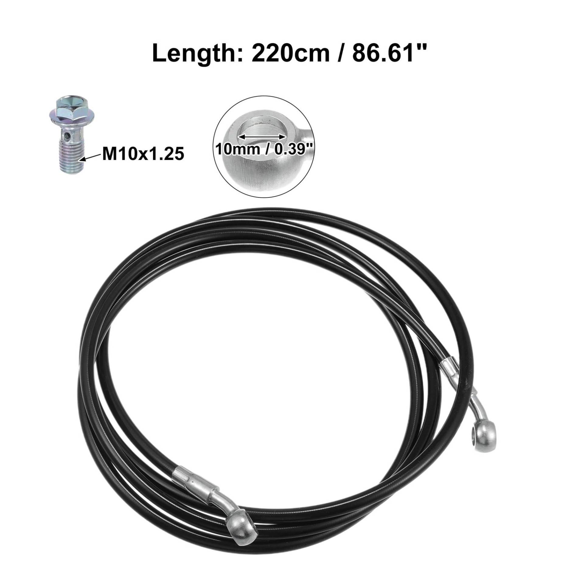 ROBAUN 1 Set 30/50/60/80/90/100/110/150/180/200/220cm Brems Schlauch Motorrad Hydraulische Bremse Bike Linie Öl Schlauch Rohr(220cm) von ROBAUN