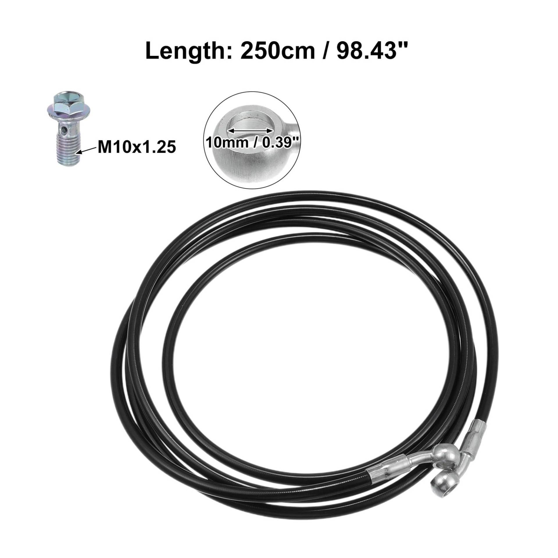 ROBAUN 1 Set 30/50/60/80/90/100/110/150/180/200/220cm Brems Schlauch Motorrad Hydraulische Bremse Bike Linie Öl Schlauch Rohr(250cm) von ROBAUN