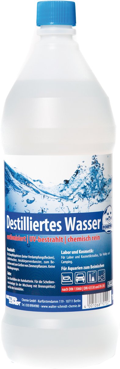 Robbyrob 1001200000 Destilliertes Wasser, 1 L von Robbyrob