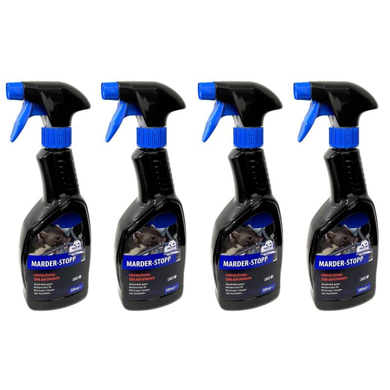 ROBBYROB 4X Marder Spray Marderschutz 500ml Marderspray Abwehrduft Marderabwehr Marderstopp Marderschreck Abwehrspray von ROBBYROB