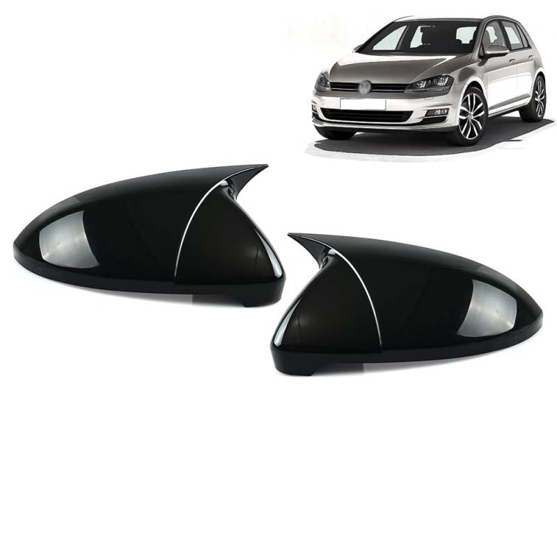 ROBUST 2x Spiegelkappen Spiegelabdeckung Schwarz Glänzend für Volkswagen Golf Mk7 2012-2019 von ROBUST CAR PARTS