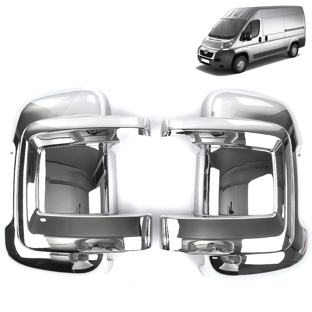 ROBUST Chrom Spiegelabdeckung Zierblende Schutz für Citroen Relay Fiat Ducato Peugeot Boxer ab 2006 von ROBUST CAR PARTS