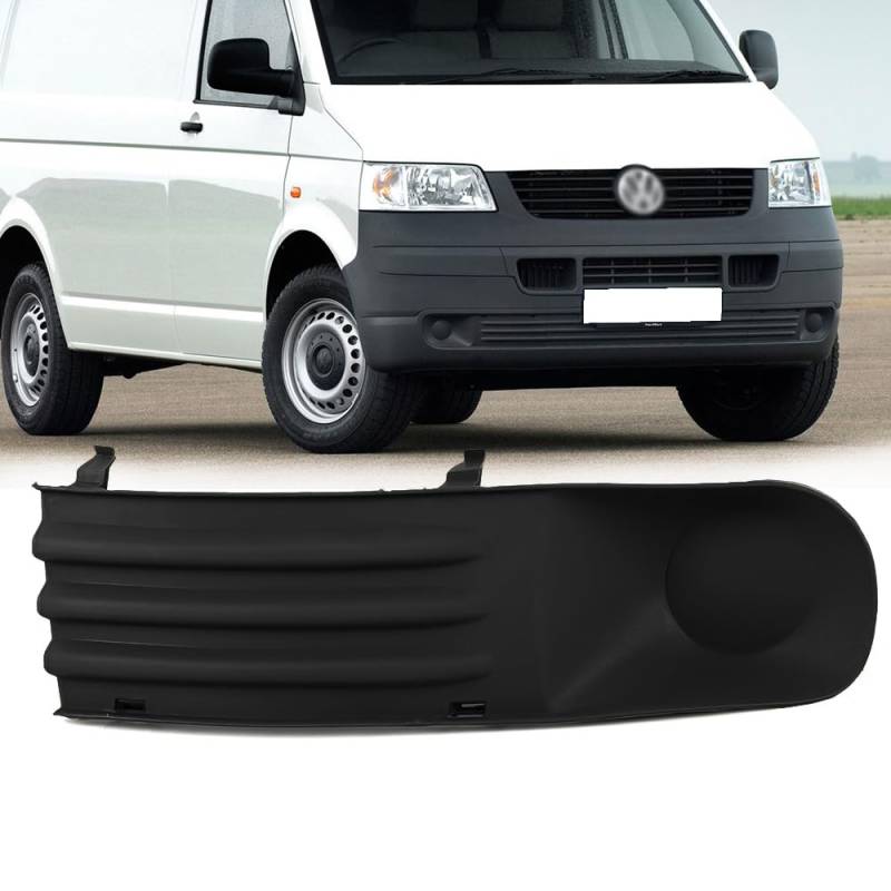 ROBUST GITTERBLENDE STOSSSTANGE NEBELSCHEINWERFER LINKS FÜR VW TRANSPORTER T5 (03-09) - Schwarz - Kunststoff - Van - Automobil-Zubehörteil - Grille - Fahrzeuggitter von ROBUST CAR PARTS