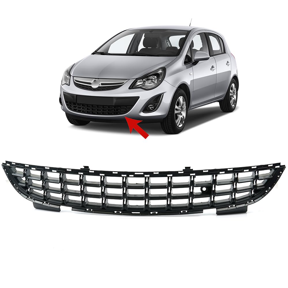 ROBUST Gitter Grill Stossstange Vorne Mitte für Opel Corsa D 1400871 1320196 13344422 2011-2014 von ROBUST CAR PARTS