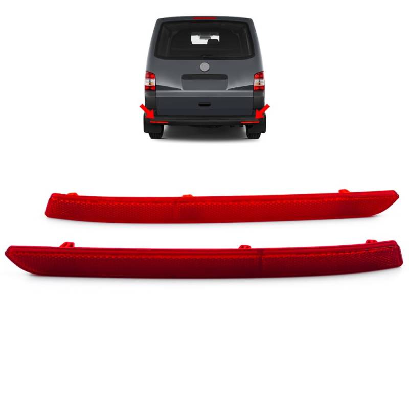 ROBUST Stossstangen Reflektor Rückstrahler Links & Rechts für Volkswagen Transporter T5 7E0945105 7E0945105A 7E0945106 7E0945106A 2012-2016 von ROBUST CAR PARTS