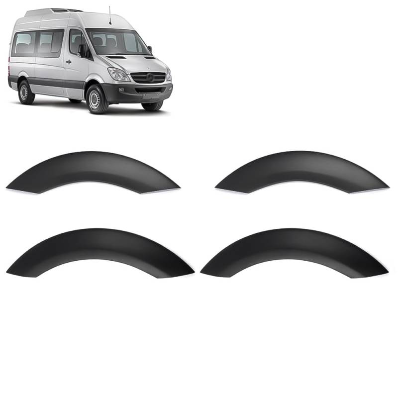 ROBUST Kotflügel Verbreiterung Radlaufschutz für Mercedes Sprinter Volkswagen Crafter 2006-2018, Schwarz, 4 Stück, ABS, Selbstklebend, Front- und Heckaußenseite von ROBUST CAR PARTS