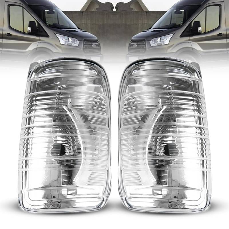 Robustes Außenspiegel-Blinkerlampen-Set, klar, links und rechts, Paar, für Ford Transit MK8 2014–2019, BK3113B382AB, BK3113B381AB, 1847387, 1847389 von ROBUST CAR PARTS