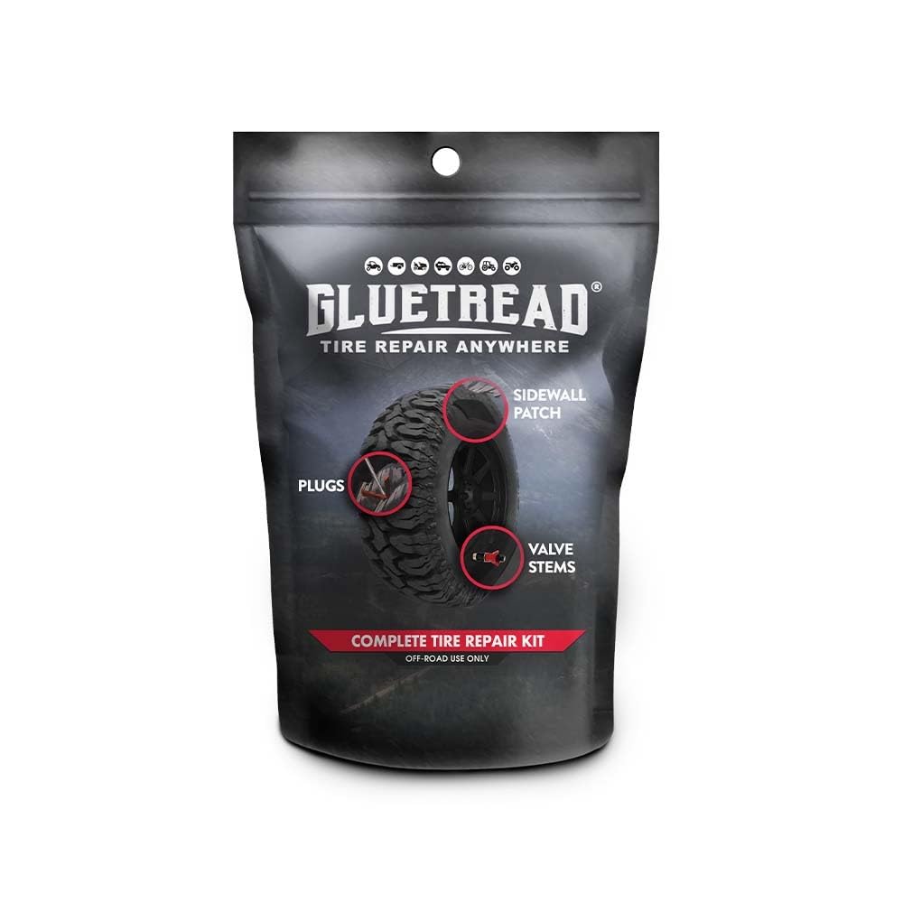 GlueTread Offroad Reifenreparatur Komplettset für Seitenwand und Ventilschaft Reparaturen ? Inklusive Flicken, Reifenstopfen, Kleber und Werkzeug GlueTread Offroad Reifenreparatur Komplettset für Seitenwand und Ventilschaft Reparaturen ? Inklusive Flicken, Reifenstopfen, Kleber und Werkzeug von ROCK FOXX. COM