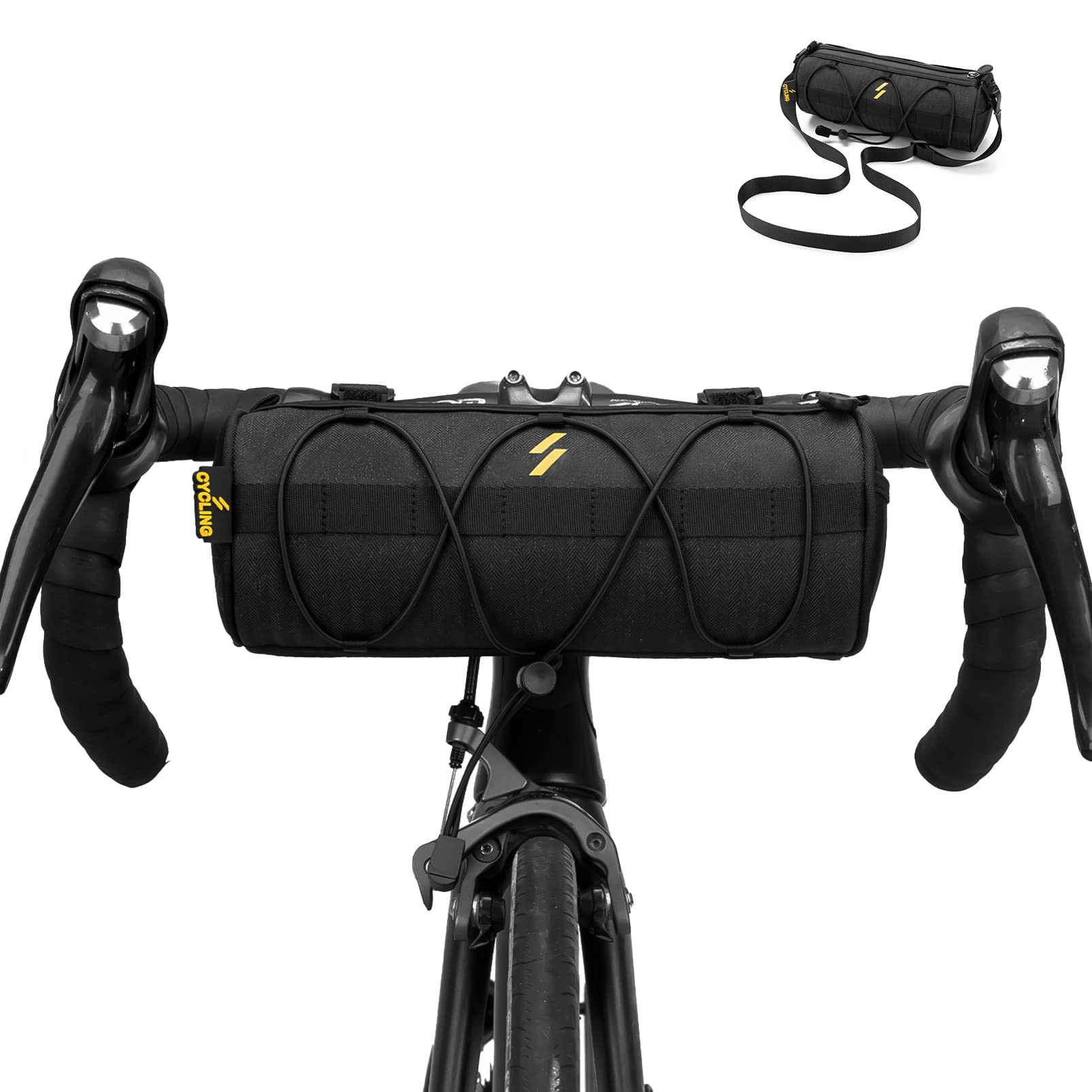 ROCKBROS Fahrrad Lenkertasche Multifunktionale Fahrradtasche Lenker Aufbewahrungstasche mit Schultergurt für MTB, Rennrad Schwarz ca.2,4L ROCKBROS Fahrrad Lenkertasche Multifunktionale Fahrradtasche Lenker Aufbewahrungstasche mit Schultergurt für MTB, Rennrad Schwarz ca.2,4L von ROCKBROS