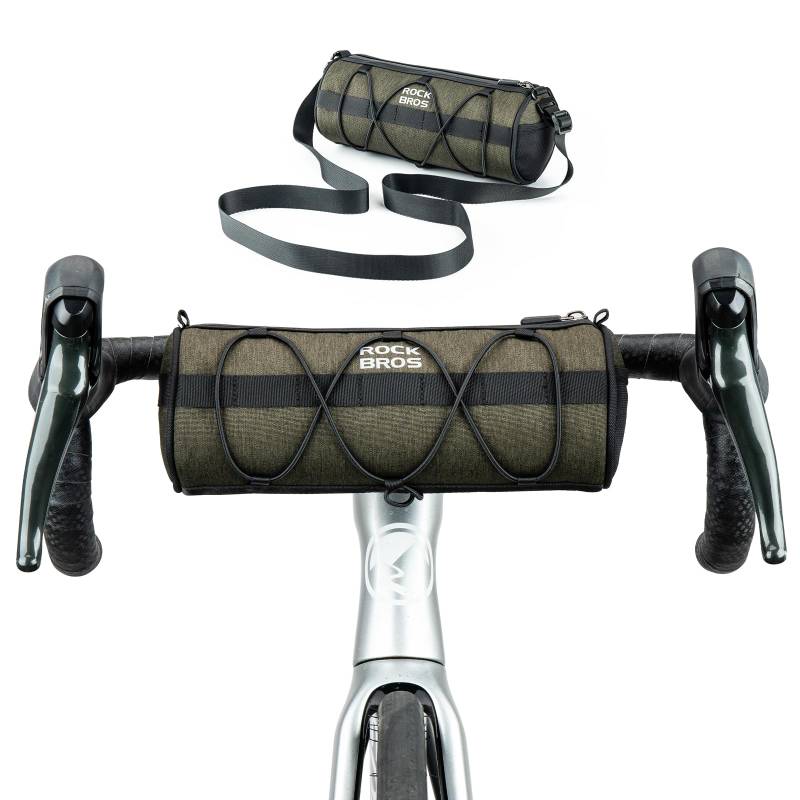 ROCKBROS Fahrrad Lenkertasche Multifunktionale Fahrradtasche Lenker Aufbewahrungstasche mit Schultergurt für MTB, Rennrad ca.2L von ROCKBROS
