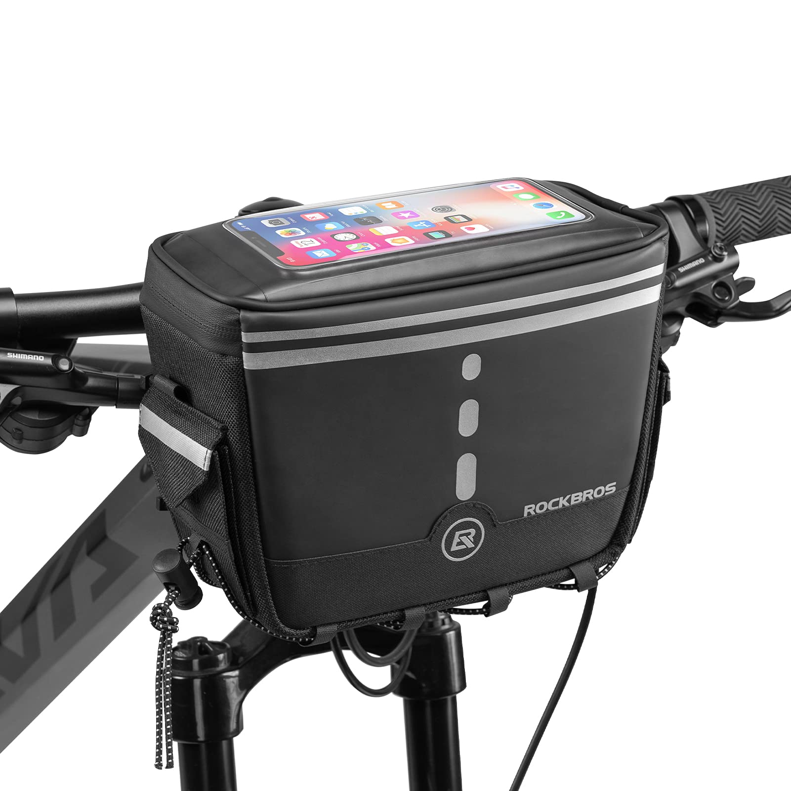 ROCKBROS Fahrrad Lenkertasche Wasserdicht 2L Fahrradtasche mit Touchscreen Multifunktional Tasche für Handys bis zu 7,5’’ für E-Bike MTB Rennrad Scooter von ROCKBROS