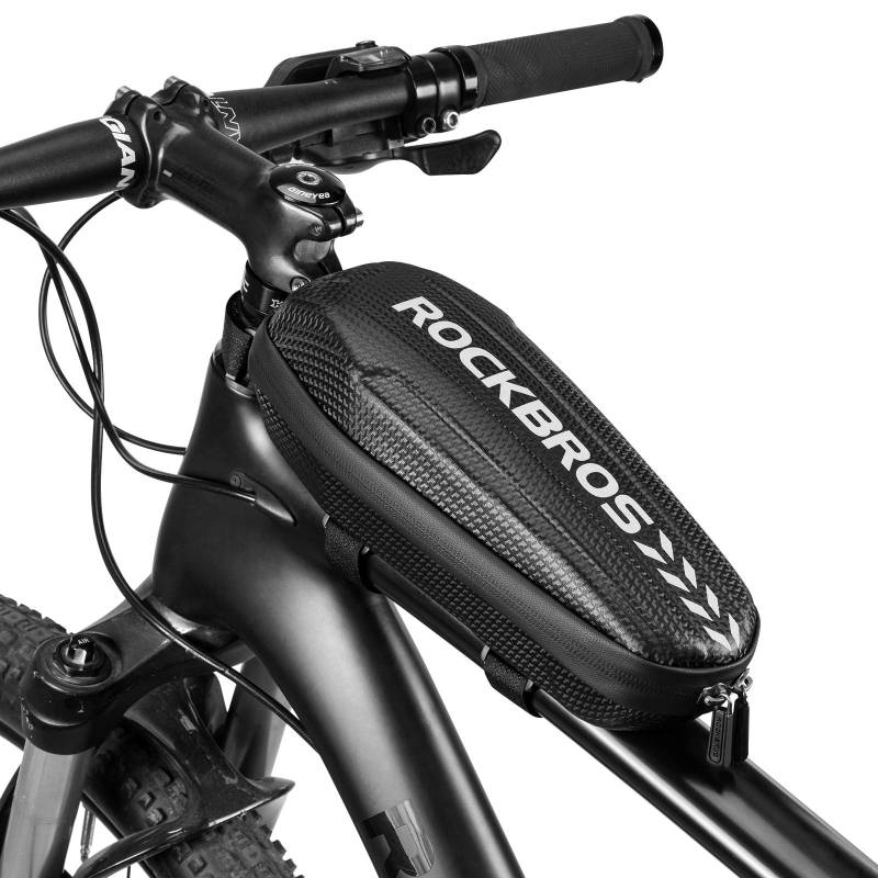 ROCKBROS Fahrrad Rahmentasche wasserdicht Oberrohrtasche für MTB Rennrad Faltrad Schwarz M 1,1L von ROCKBROS