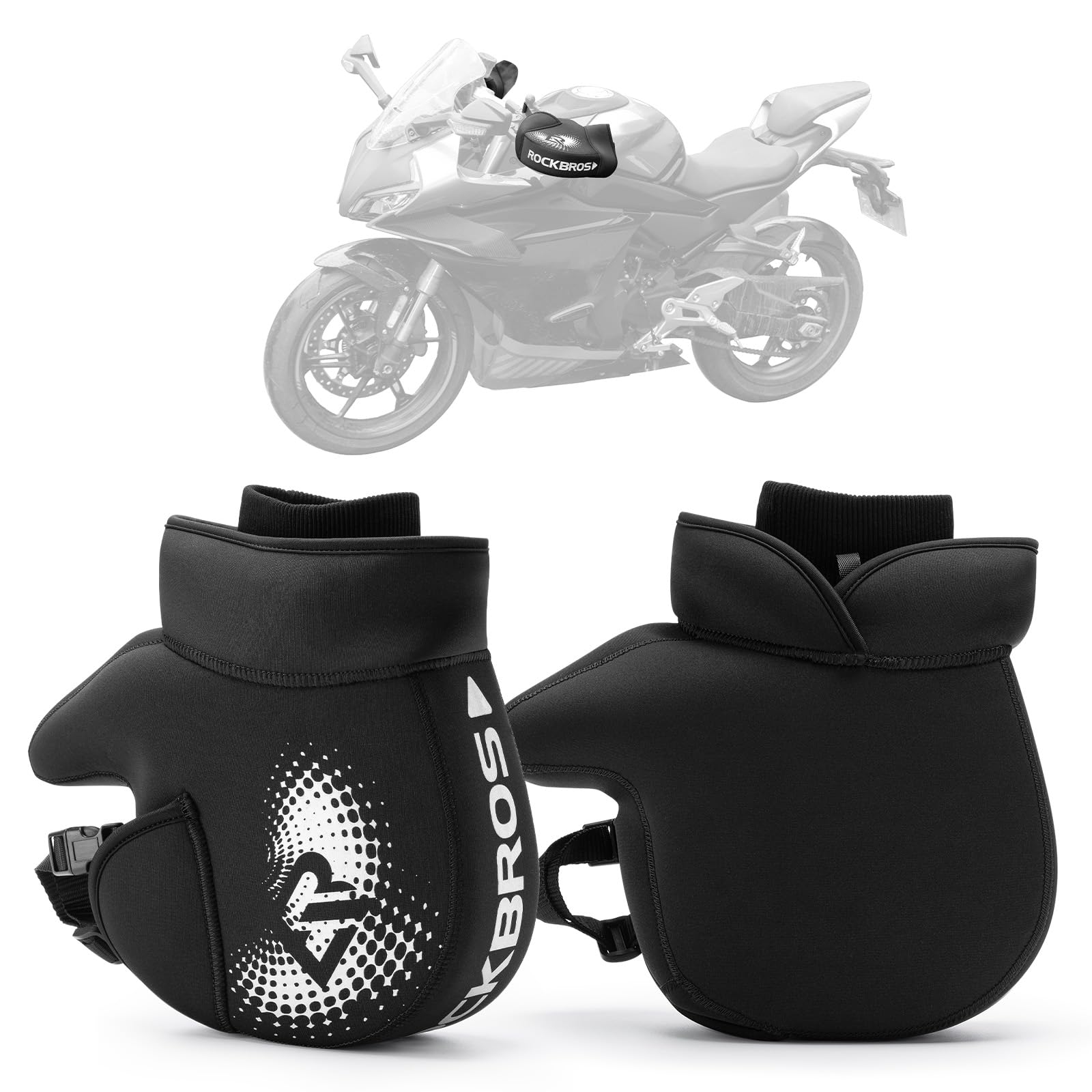 ROCKBROS Motorrad Handschuhe Winter Lenkerstulpen Lenker Handschuhe für Motorrad Warm Winddicht Motorradhandschuhe Schwarz ROCKBROS Motorrad Handschuhe Winter Lenkerstulpen Lenker Handschuhe für Motorrad Warm Winddicht Motorradhandschuhe Schwarz von ROCKBROS