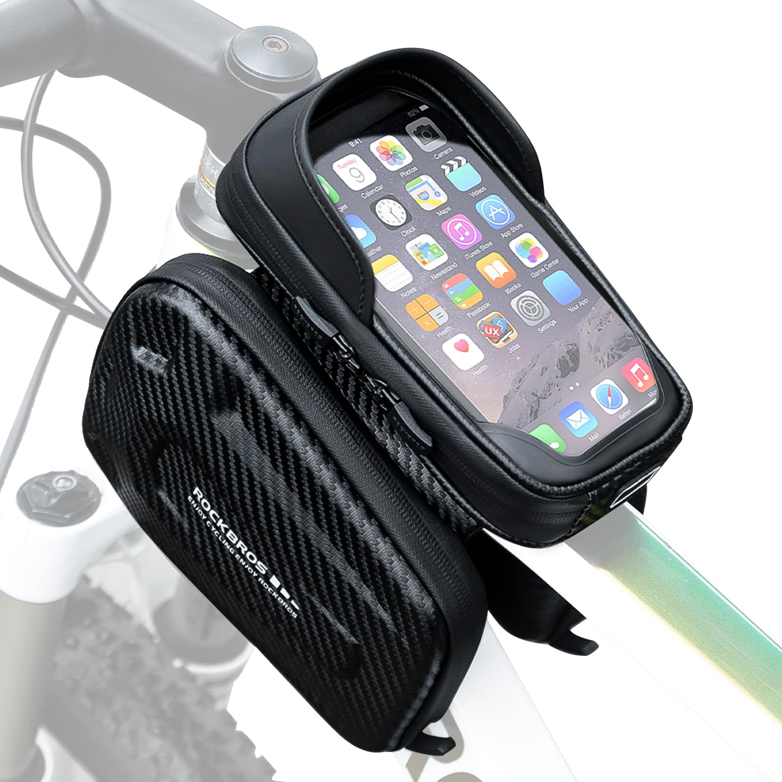 ROCKBROS Rahmentasche Fahrradtasche Lenker für Smartphone Touchscreen mit Lichtschutz und Seitentaschen für Montainbikes, Rennrad, E-Bikes ROCKBROS Rahmentasche Fahrradtasche Lenker für Smartphone Touchscreen mit Lichtschutz und Seitentaschen für Montainbikes, Rennrad, E-Bikes von ROCKBROS