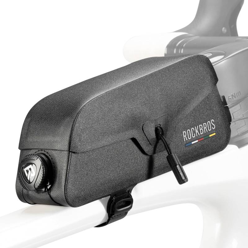ROCKBROS Road to Sky Fahrrad Oberrohrtasche 100% Wasserdicht Magnetische Rahmentasche Fahrradtasche mit Magnetischem Deckel für Rennrad MTB 0,6L von ROCKBROS