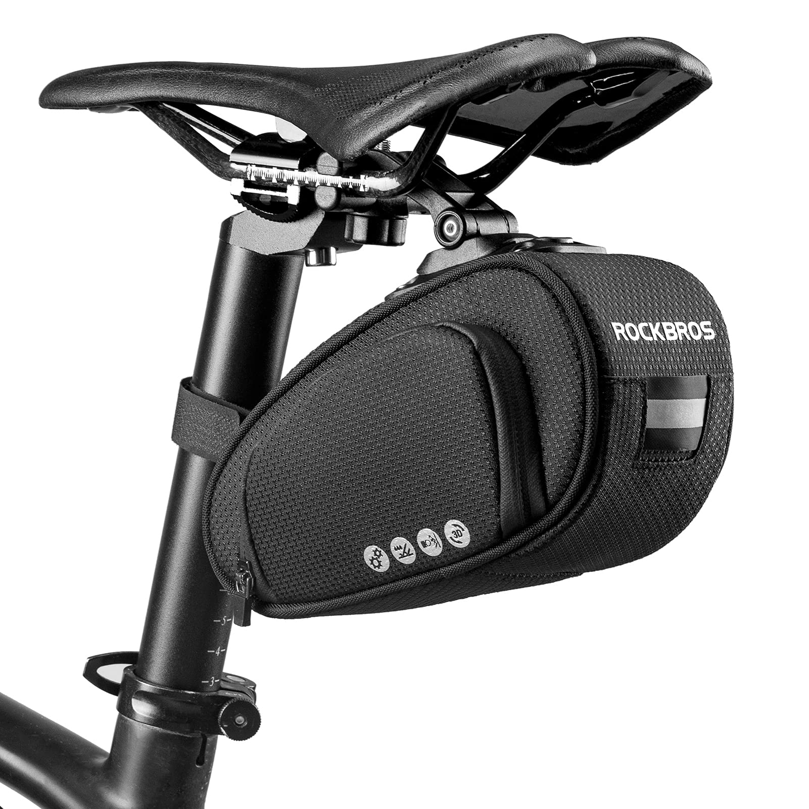 ROCKBROS Satteltasche für Fahrrad Praktisch Fahrradtasche mit Schnellverschluss Tasche für MTB Rennrad Faltrad ca. 1L von ROCKBROS