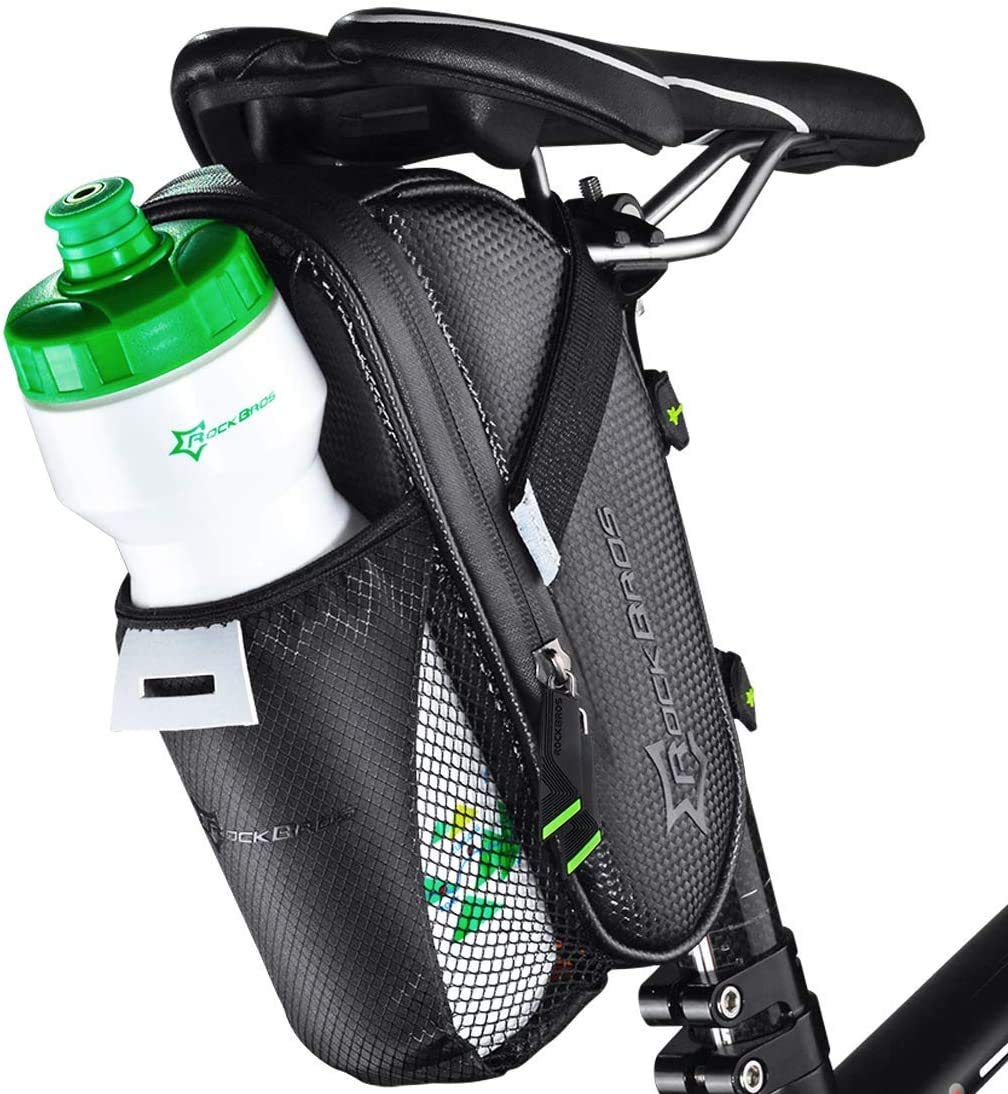 ROCKBROS Satteltasche Fahrrad wasserdichte Fahrradsatteltasche mit Flaschenhalter für MTB Rennrad Kratzfest Reflektierend von ROCKBROS
