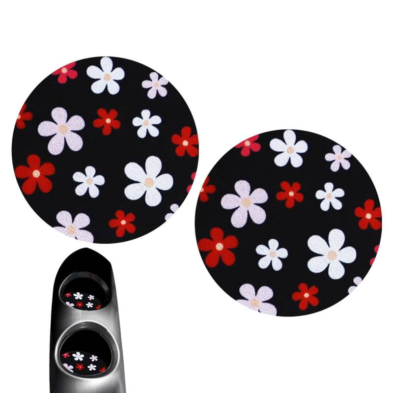ROCKIA Auto-Cup-Pad | Auto Auto Cup Pad Untersetzer - Tragbares florales Auto-Innenzubehör, Auto-Getränkehalter-Einsatz-Untersetzer für Zuhause, Küche, Kaffeezimmer, Auto von ROCKIA