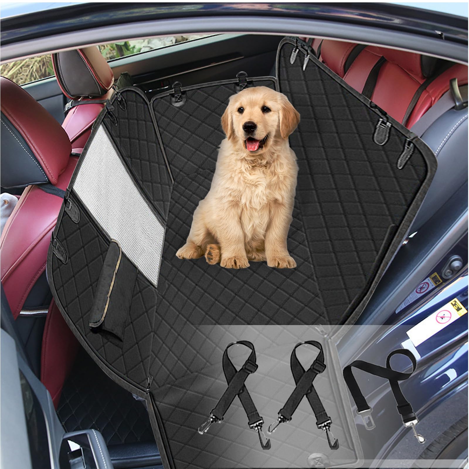 ROEOWENE Autoschondecke Hund Rücksitz Hundedecke Auto Rückbank Wasserdicht Hundematte Autositzbezug Hunde Autodecke Hundeschutz Rückbank Kofferraumschutz mit Seitenschutz,Hundegurt,137x147cm-Schwarz ROEOWENE Autoschondecke Hund Rücksitz Hundedecke Auto Rückbank Wasserdicht Hundematte Autositzbezug Hunde Autodecke Hundeschutz Rückbank Kofferraumschutz mit Seitenschutz,Hundegurt,137x147cm-Schwarz von ROEOWENE