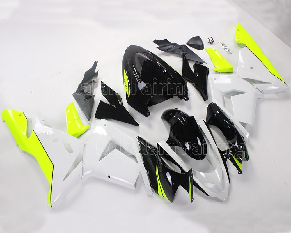 Verkleidung für Kawasaki ZX-10R Cowling ZX 10R Ninja 04 05 ZX10R 2004 2005 Gelb Weiß Schwarz Karosserieverkleidungen Kit (Spritzguss) von ROKALAM