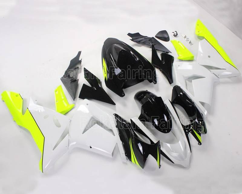 Verkleidung für Kawasaki ZX-10R Cowling ZX 10R Ninja 04 05 ZX10R 2004 2005 Gelb Weiß Schwarz Karosserieverkleidungen Kit (Spritzguss) von ROKALAM