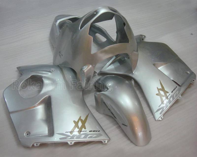 Verkleidungsset für CBR1100XX Verkleidung Blackbird 1996–2007 CBR 1100XX 96–07 Silber Motorradarmatur (Spritzguss) von ROKALAM