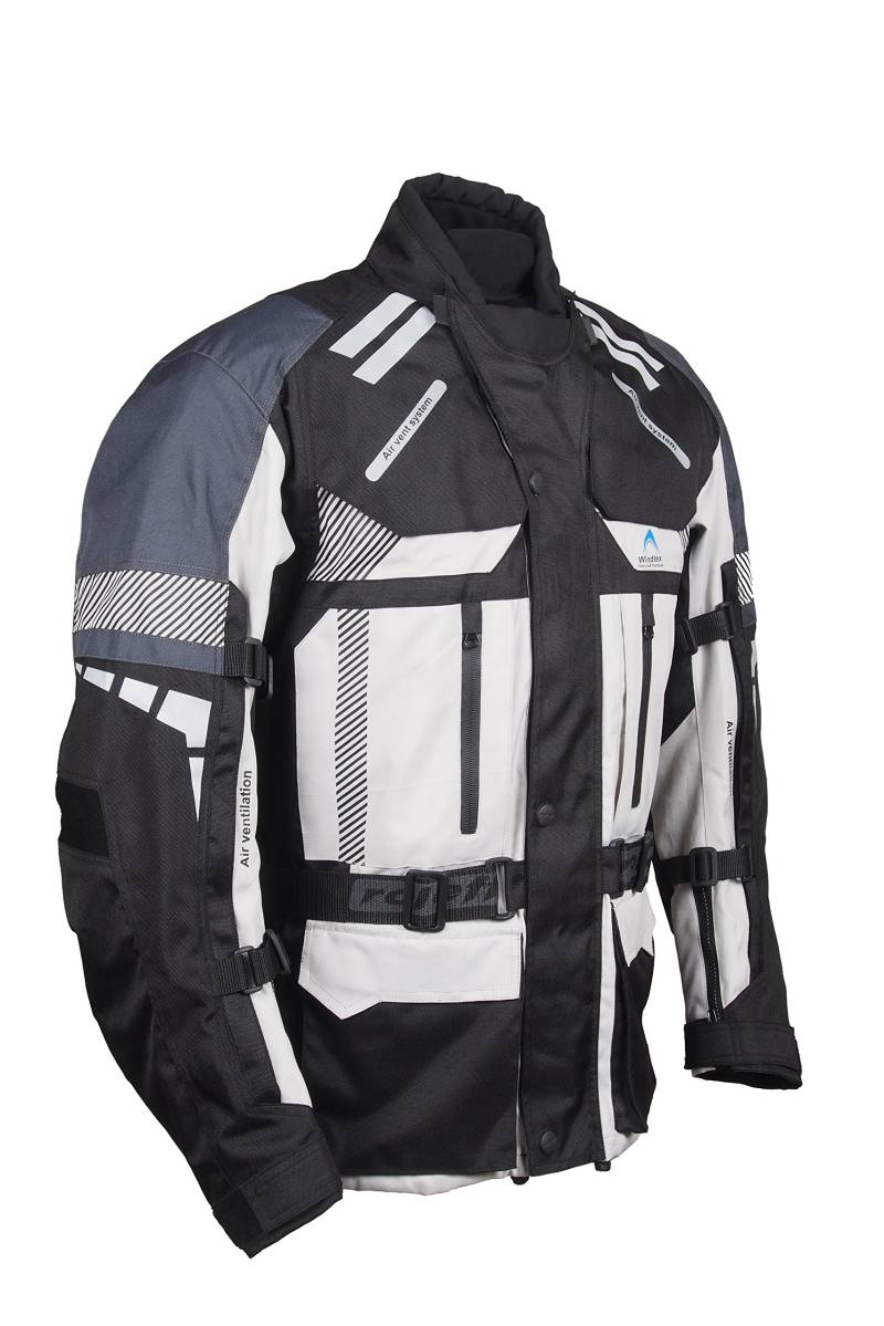 Roleff Racewear Unisex 7753 Textiljacke Motorradjacke mit Protektoren, grau/schwarz, M EU von ROLEFF RACEWEAR