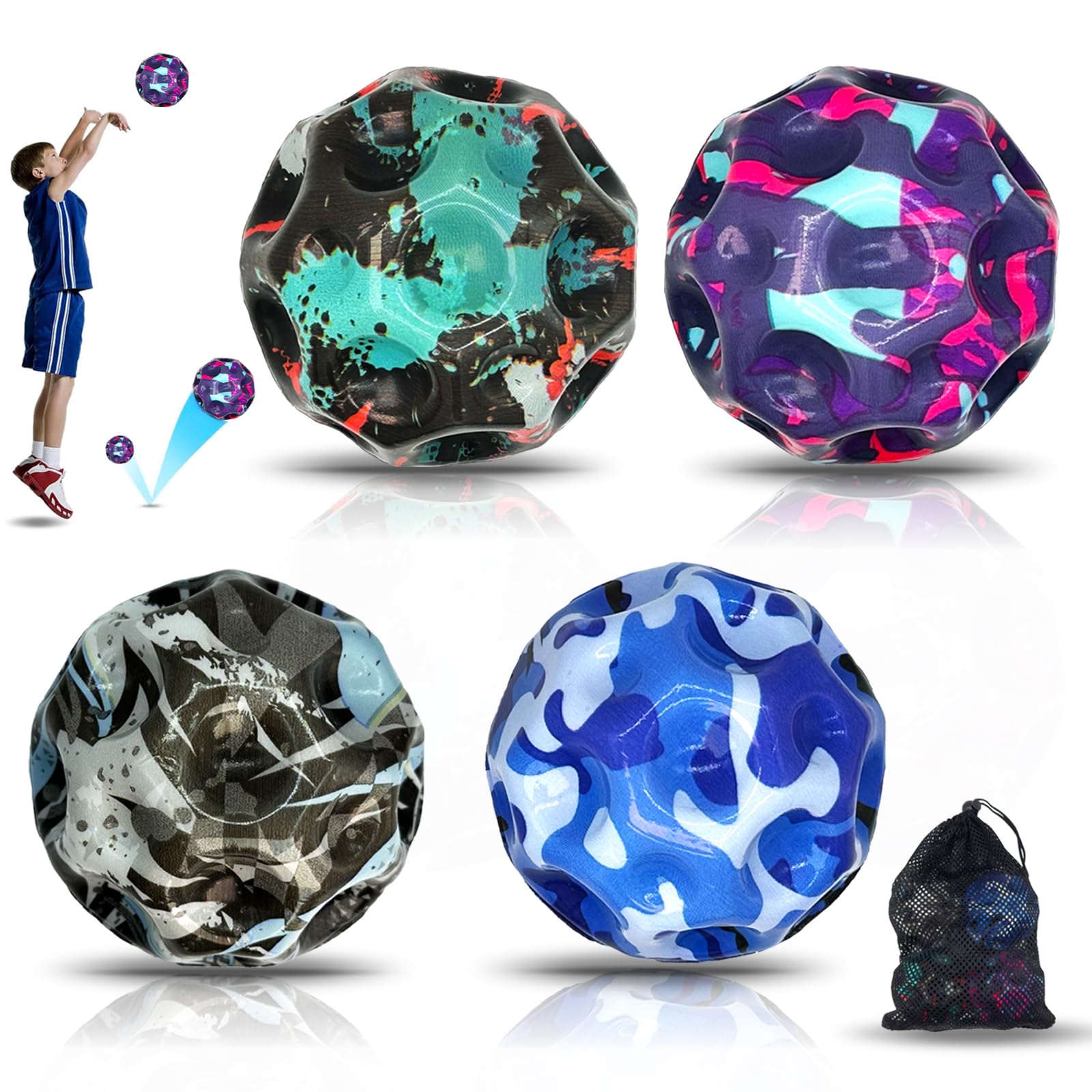 ROMINVIC Jump Ball,4 Stück Moon Ball Original,5AWG Auto Batterie Kabel mit M8 Leicht Greifbar – Flummies Galaxy für Boys ROMINVIC Jump Ball,4 Stück Moon Ball Original,5AWG Auto Batterie Kabel mit M8 Leicht Greifbar – Flummies Galaxy für Boys von ROMINVIC
