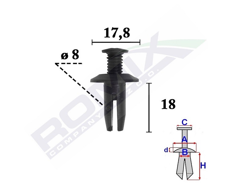 ROMIX Clip, Stoßfänger FORD USA C70341 W710250S300 von ROMIX