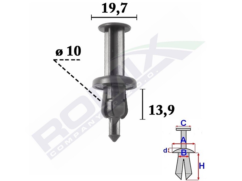 ROMIX Clip, Stoßfänger HONDA C70343 91503SHJA01 von ROMIX