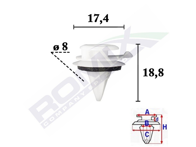 ROMIX Clip, Zier-/Schutzleiste LAND ROVER C70612 IPN500050 ROMIX Clip, Zier-/Schutzleiste LAND ROVER C70612 IPN500050 von ROMIX