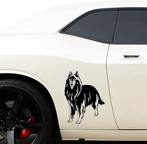 ROMOER 2PCS Schwarzer Hund Vinyl Aufkleber Hundauto Aufkleber Wasserdichtes Auto -Dekore Auf Stoßfänger Heckscheibe 19.5 X 15 cm Laptop -Koffer -LKCASE -Zubehör Auto -Aufkleber von ROMOER