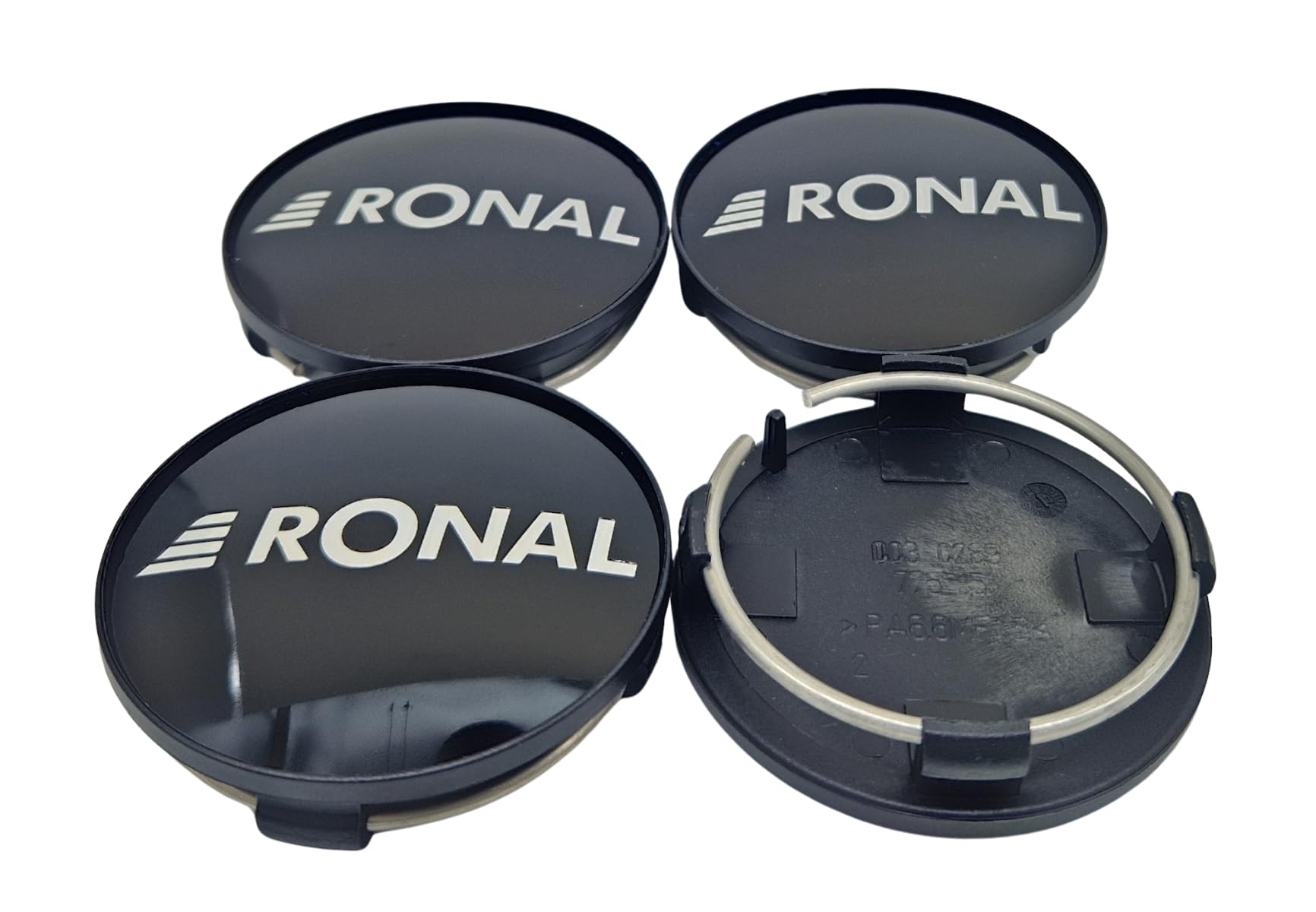 4X Original RONAL 62,2mm Nabendeckel Nabenkappe Schwarz Hochglanz Center Cap Deckel Felgendeckel von RONAL