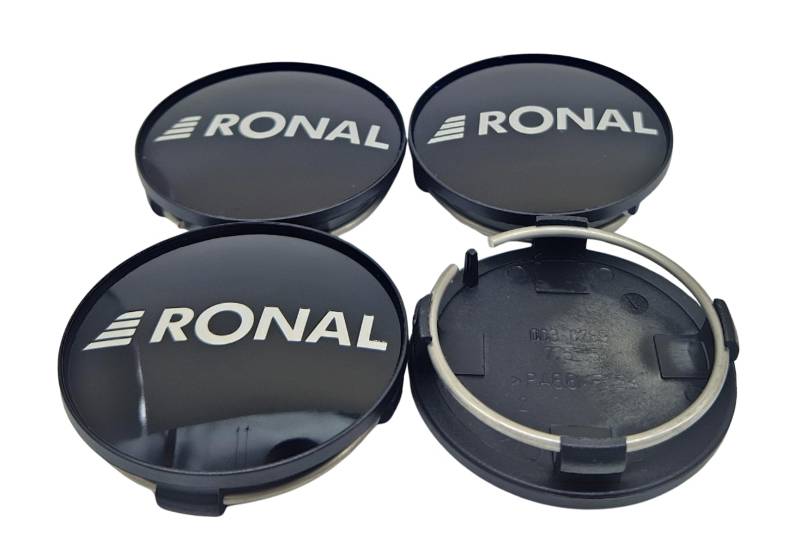 4X Original RONAL 62,2mm Nabendeckel Nabenkappe Schwarz Hochglanz Center Cap Deckel Felgendeckel von Ronal