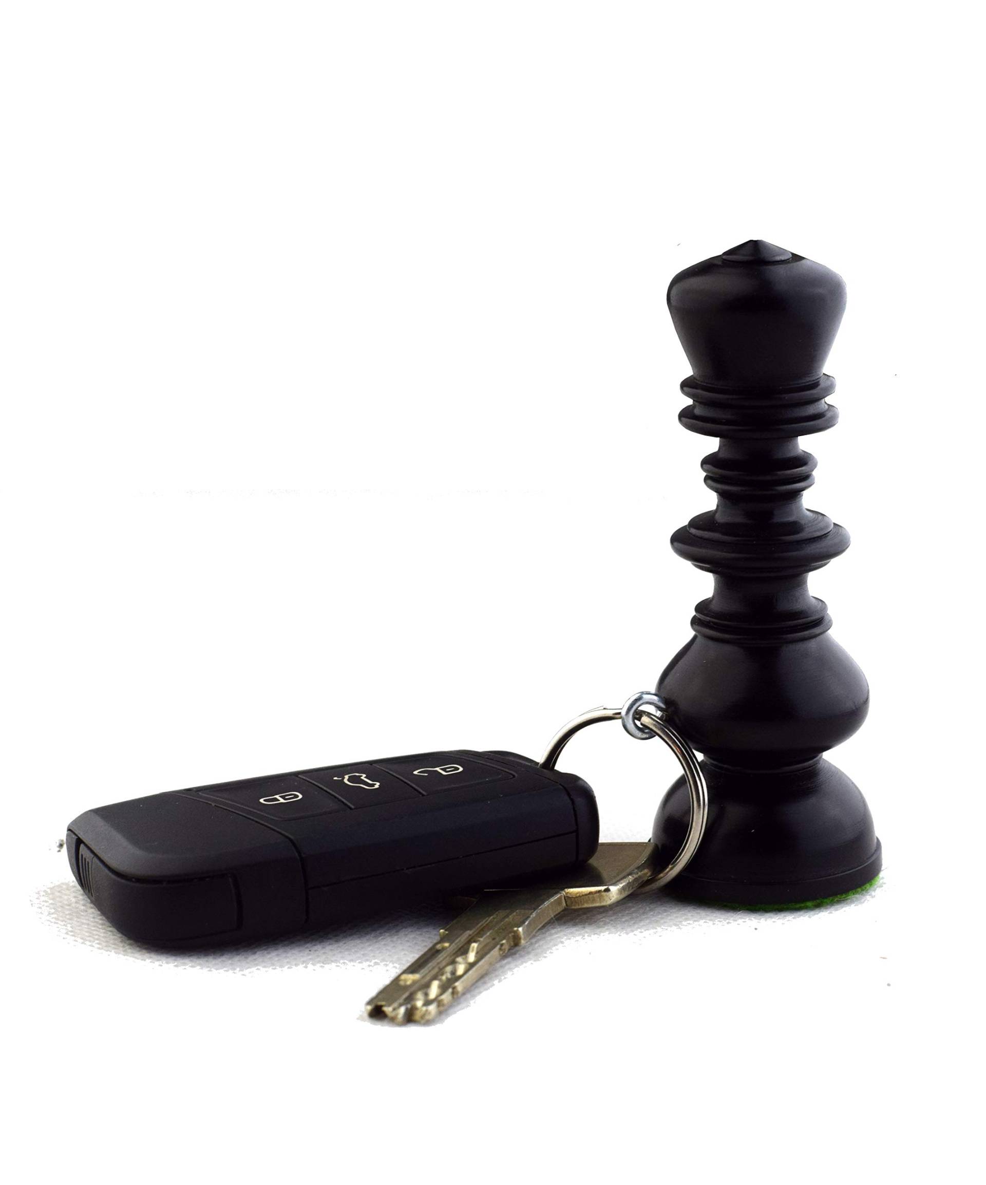 ROOGU Schlüsselanhänger Auto Haus echte Schachfigur Schwarz Buchsbaum Indien ROOGU Schlüsselanhänger Auto Haus echte Schachfigur Schwarz Buchsbaum Indien von ROOGU