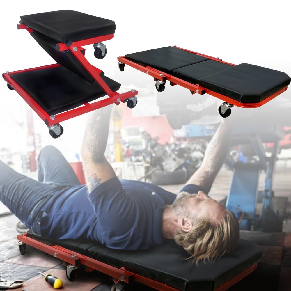 ROSEJANE 2 in1 Montagerollbrett Werkstatt Rollbrett 92x44x12cm Faltbar Werkstattliege mit 360° Rollen bis 150 kg ROSEJANE 2 in1 Montagerollbrett Werkstatt Rollbrett 92x44x12cm Faltbar Werkstattliege mit 360° Rollen bis 150 kg von ROSEJANE