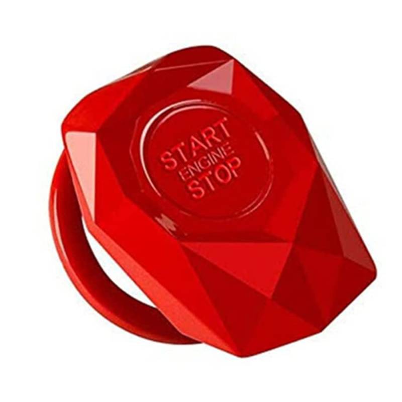 1 x Auto-Startknopf-Abdeckung, Auto-Start-Stopp-Zündknopf-Abdeckung, dekorativ, universal, kratzfest (rot). von ROSETOR