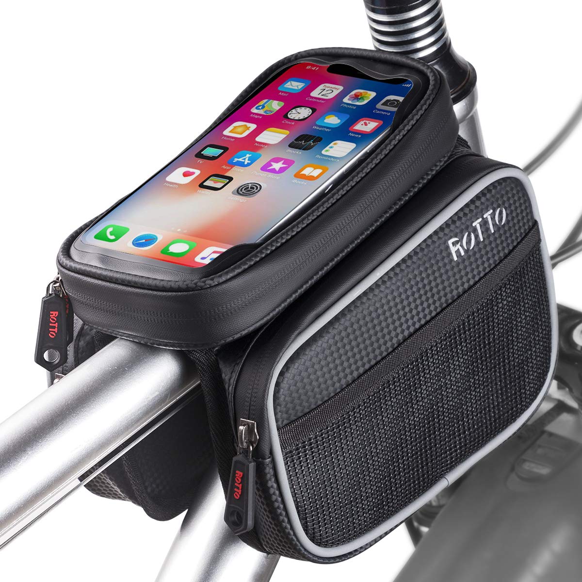 ROTTO Fahrrad Rahmentasche Oberrohrtasche Wasserdicht Handytasche Handyhalterung für Mountainbike Rennrad von ROTTO