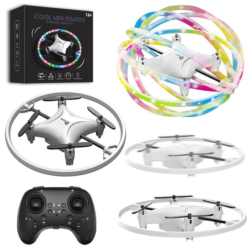 2025 Kleiner ferngesteuerter Drohnen-Quadrocopter, 360-Grad-Flip-LED-Licht, 90-Grad-Kreisflug, 8-12 Jahre altes Kinderspielzeug, Mini-Drohne von ROUSKY
