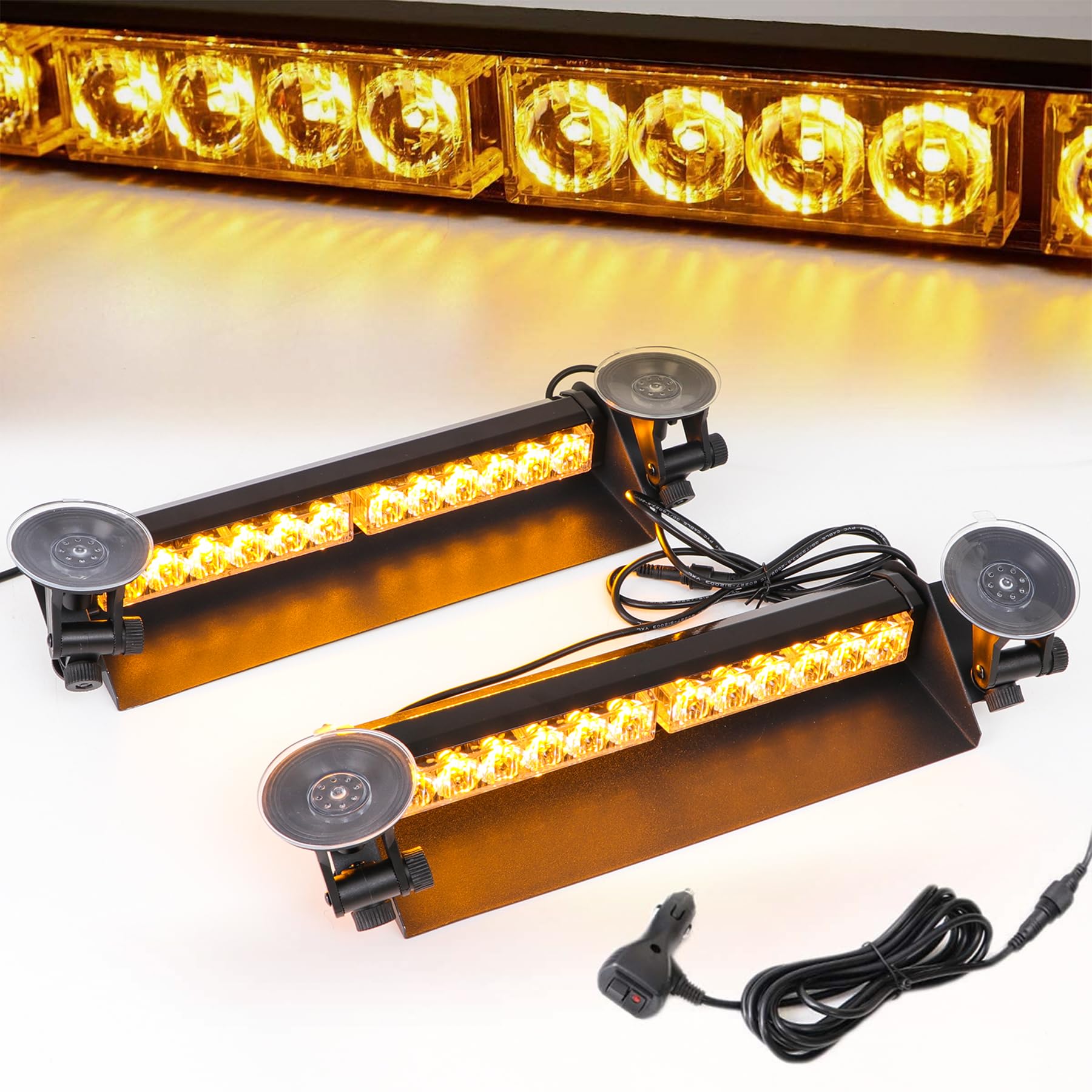 16 Zoll LED-Notwarnlicht Warnleuchte - Gelbes Stärke Blinklicht - LED Stroboskop-Lichtleiste Bernstein Gelb für Auto & LKW - 24 LEDs, 9 Blinkmodi, 4 Saugnäpfe (Orange) 16 Zoll LED-Notwarnlicht Warnleuchte - Gelbes Stärke Blinklicht - LED Stroboskop-Lichtleiste Bernstein Gelb für Auto & LKW - 24 LEDs, 9 Blinkmodi, 4 Saugnäpfe (Orange) von ROUTEKING