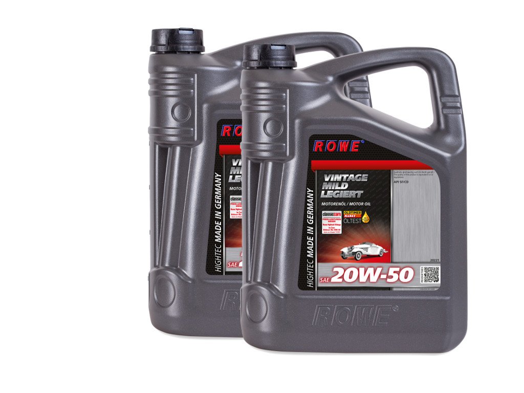 ROWE - 2x 5 Liter ROWE HIGHTEC VINTAGE SAE 20W-50 MILD LEGIERT Motorenöl - PKW Motoröl für Oldtimer und Youngtimer von ROWE