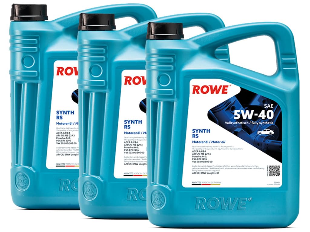 15 (3x5) Liter ROWE HIGHTEC SYNTH RS SAE 5W-40 von ROWE