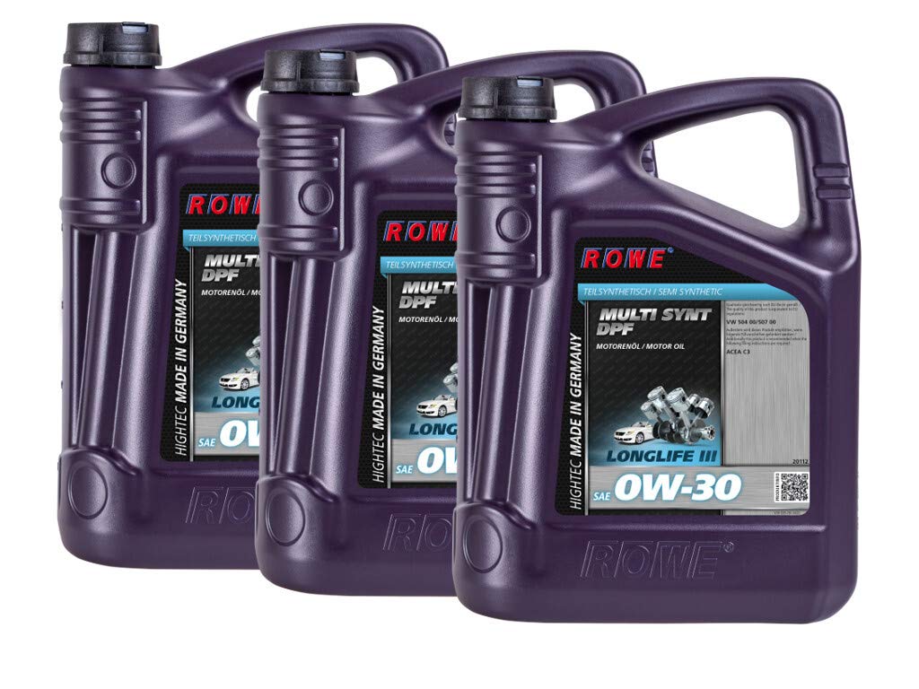 15 (3x5L) Liter ROWE HIGHTEC MULTI SYNT DPF SAE 0W-30 Motoröl für VW, Porsche von ROWE