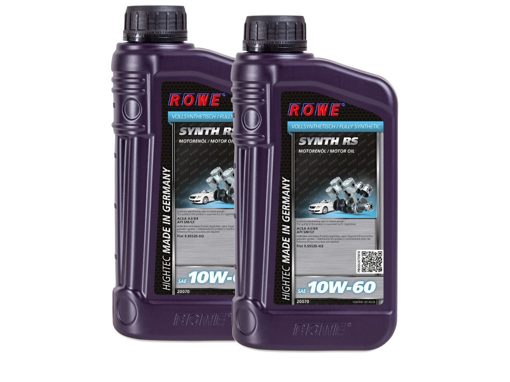 ROWE - 2x 1 Liter HIGHTEC SYNTH RS SAE 10W-60 Motorenöl - PKW Motoröl für moderne und sportliche Pkw-Otto- oder Dieselmotoren, mit und ohne Turboaufladung von ROWE